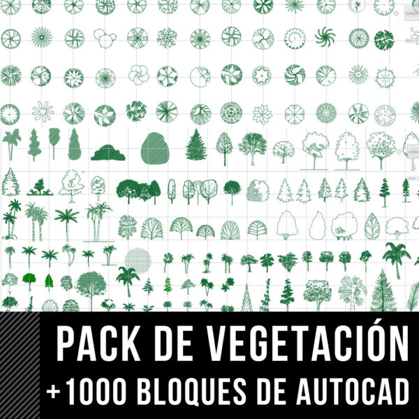 2 PACK DE VEGETACIÓN +2000 BLOQUES PARA AUTOCAD - Imagen 2