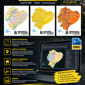 Kit Cartográfico Maestro División Política de las Provincias, Cantones y Parroquias del Ecuador – AutoCAD DWG