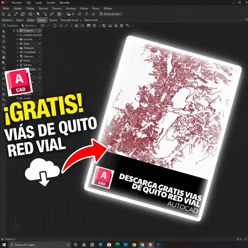 MAPA DE LAS VIAS DE LA CIUDAD DE QUITO RED VIAL EN AUTOCAD