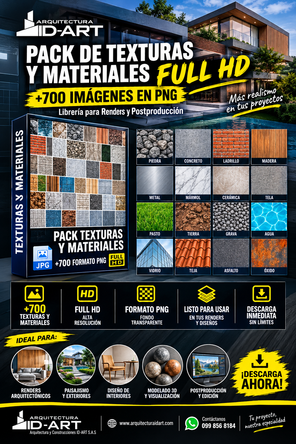 DESCARGA PACK DE TEXTURAS Y MATERIALES FULL HD +700 IMAGENES EN PNG