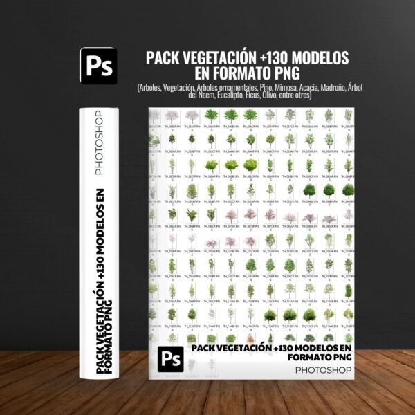 PACK DE VEGETACIÓN MÁS DE 130 MODELOS EN FORMATO PNG (4K) PARA PHOTOSHOP