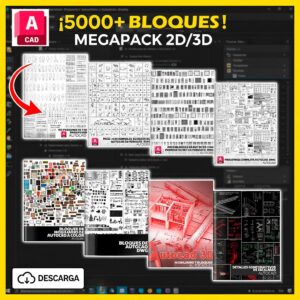 DESCARGA BIBLIOTECA COMPLETA 2D AUTOCAD DWG + 8 PACKS +5000 BLOQUES ARQUITECTÓNICOS