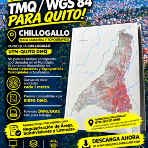 PARROQUIA CHILLOGALLO MAPA PREDIAL Y TOPOGRÁFICO (CURVAS DE NIVEL) DM QUITO UTM TMQ SIRES DMQ