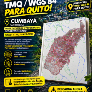 PARROQUIA CUMBAYA MAPA PREDIAL Y TOPOGRÁFICO (CURVAS DE NIVEL) DM QUITO UTM TMQ SIRES DMQ