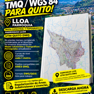 PARROQUIA LLOA MAPA PREDIAL Y TOPOGRÁFICO (CURVAS DE NIVEL) DM QUITO UTM TMQ SIRES DMQ