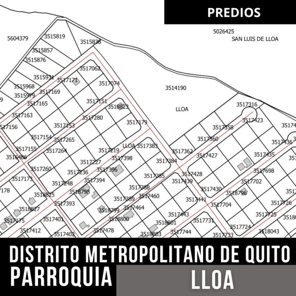 MAPA PREDIAL PARROQUIA LLOA DM QUITO + CURVAS DE NIVEL - Imagen 10