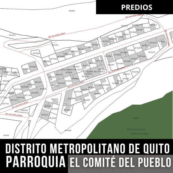 MAPA PREDIAL PARROQUIA EL COMITE DEL PUEBLO DM QUITO + CURVAS DE NIVEL - Imagen 3