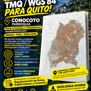 PARROQUIA CONOCOTO MAPA PREDIAL Y TOPOGRÁFICO (CURVAS DE NIVEL) DM QUITO UTM TMQ SIRES DMQ