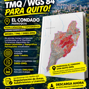 PARROQUIA EL CONDADO MAPA PREDIAL Y TOPOGRÁFICO (CURVAS DE NIVEL) DM QUITO UTM TMQ SIRES DMQ