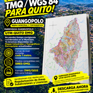 PARROQUIA GUANGOPOLO MAPA PREDIAL Y TOPOGRÁFICO (CURVAS DE NIVEL) DM QUITO UTM TMQ SIRES DMQ