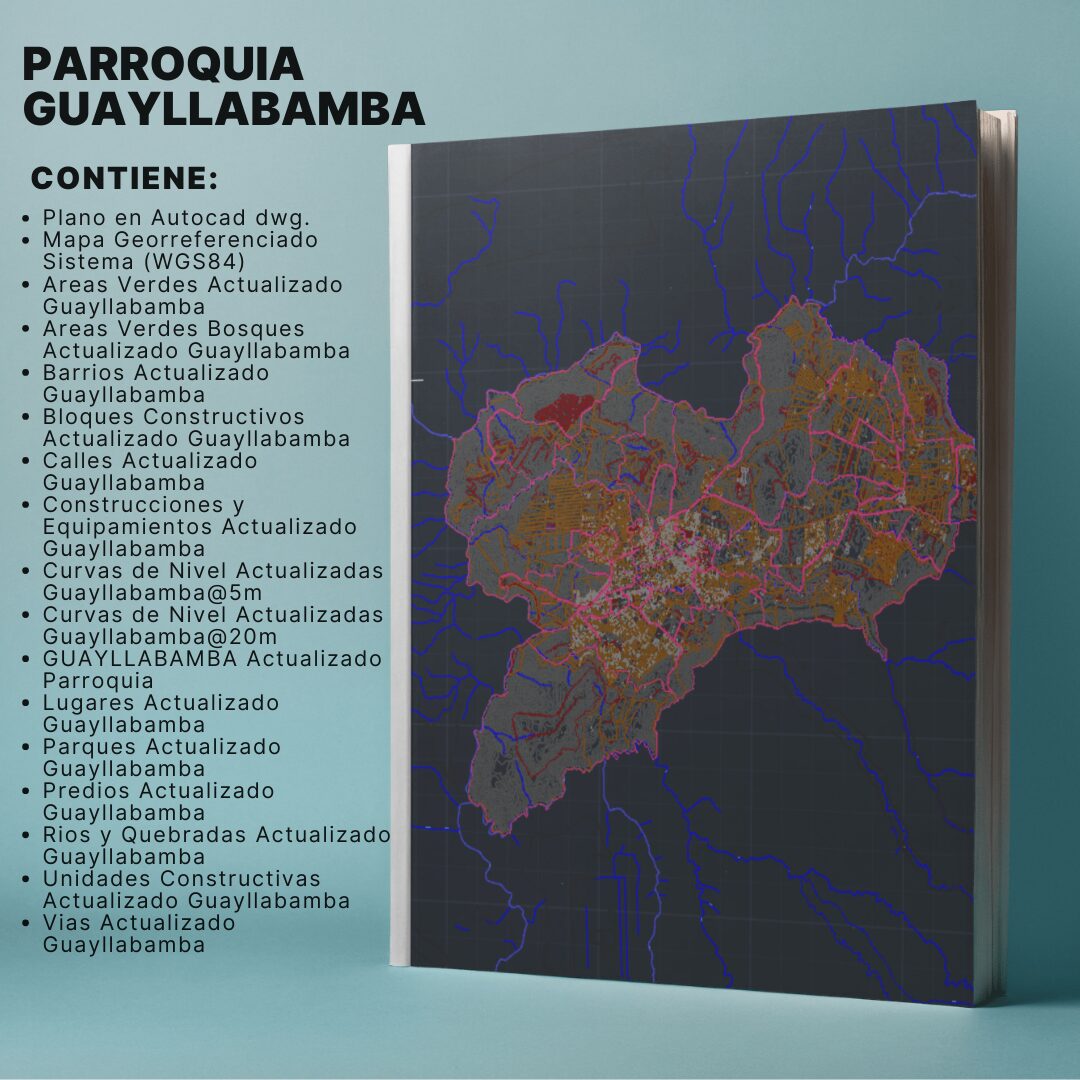 GUAYLLABAMBA PARROQUIA MAPA PREDIAL Y TOPOGRÁFICO (CURVAS DE NIVEL) DM QUITO - Imagen 2