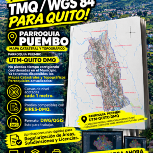 PARROQUIA PUEMBO MAPA PREDIAL Y TOPOGRÁFICO (CURVAS DE NIVEL) DM QUITO UTM TMQ SIRES DMQ