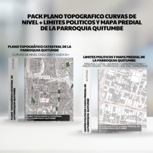PACK PLANO TOPOGRAFICO CURVAS DE NIVEL + LIMITES POLITICOS y mapa predial de la PARROQUIA QUITUMBE