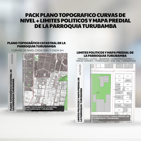 PACK PLANO TOPOGRAFICO CURVAS DE NIVEL + LIMITES POLITICOS y mapa predial de la PARROQUIA TURUBAMBA