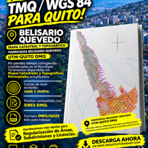 PARROQUIA BELISARIO QUEVEDO MAPA PREDIAL Y TOPOGRÁFICO (CURVAS DE NIVEL) DM QUITO UTM TMQ SIRES DMQ