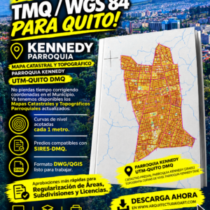 PARROQUIA KENNEDY MAPA PREDIAL Y TOPOGRÁFICO (CURVAS DE NIVEL) DM QUITO UTM TMQ SIRES DMQ