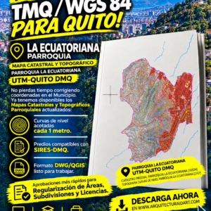 PARROQUIA LA ECUATORIANA MAPA PREDIAL Y TOPOGRÁFICO (CURVAS DE NIVEL) DM QUITO UTM TMQ SIRES DMQ