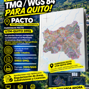 PARROQUIA PACTO MAPA PREDIAL Y TOPOGRÁFICO (CURVAS DE NIVEL) DM QUITO UTM TMQ SIRES DMQ