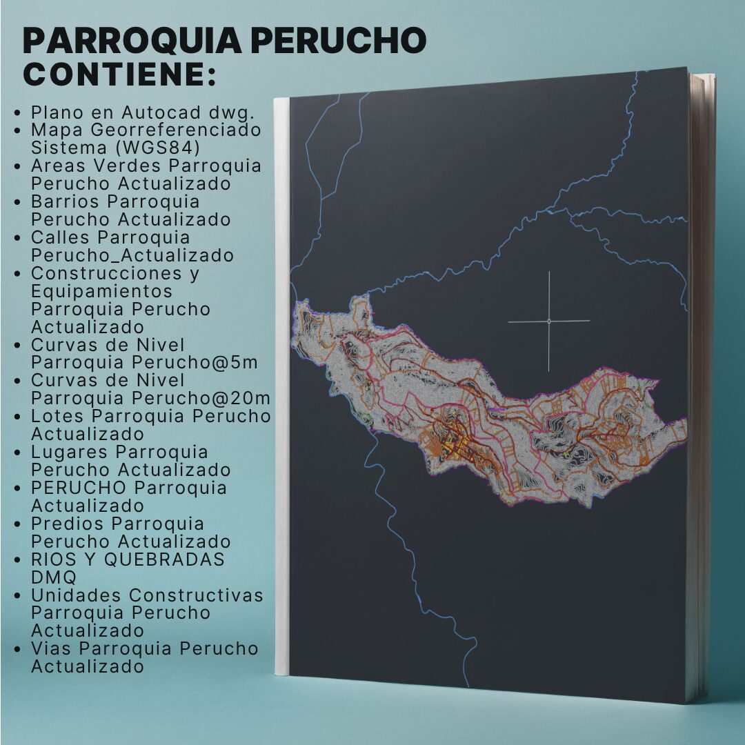 PERUCHO PARROQUIA MAPA PREDIAL Y TOPOGRÁFICO (CURVAS DE NIVEL) DM QUITO WGS84 - Imagen 2