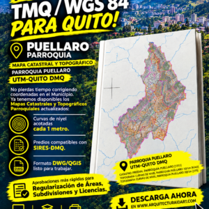 PARROQUIA PUELLARO MAPA PREDIAL Y TOPOGRÁFICO (CURVAS DE NIVEL) DM QUITO UTM TMQ SIRES DMQ