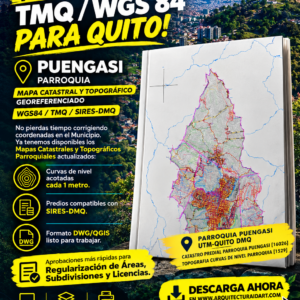 PARROQUIA PUENGASI MAPA PREDIAL Y TOPOGRÁFICO (CURVAS DE NIVEL) DM QUITO UTM TMQ SIRES DMQ
