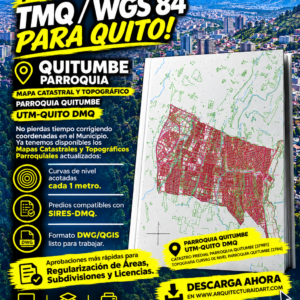 PARROQUIA QUITUMBE MAPA PREDIAL Y TOPOGRÁFICO (CURVAS DE NIVEL) DM QUITO UTM TMQ SIRES DMQ