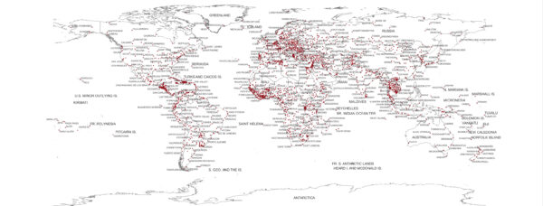 MAPA DEL MUNDO EN AUTOCAD + CAPITALES Y CIUDADES MAS IMPORTANTES DEL MUNDO