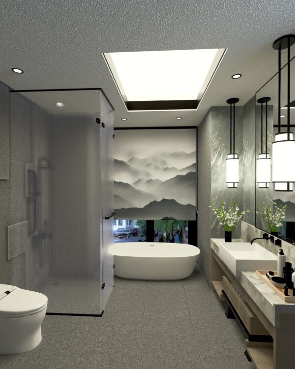 diseño baño 9,5m2 modelo 3D