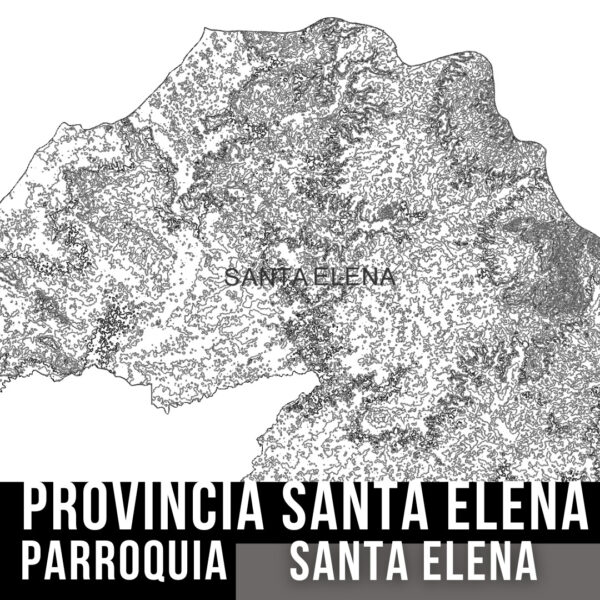 Provincia Santa Elena Mapa Topográfico Curvas de Nivel