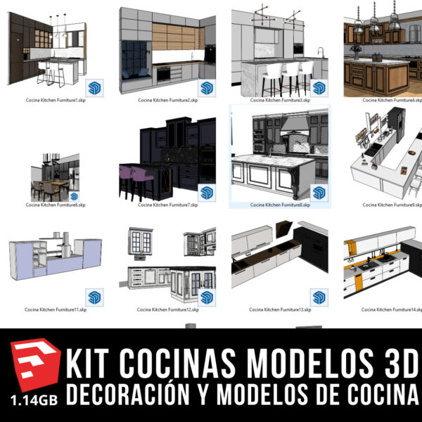 KIT COCINAS MODELOS 3D DECORACION Y MODELOS DE COCINA