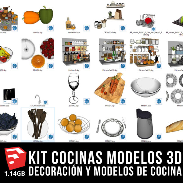 KIT COCINAS MODELOS 3D DECORACION Y MODELOS DE COCINA