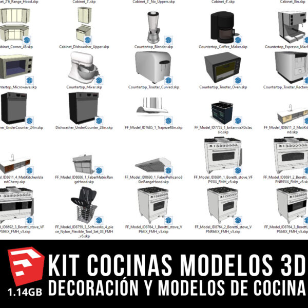 KIT COCINAS MODELOS 3D DECORACION Y MODELOS DE COCINA