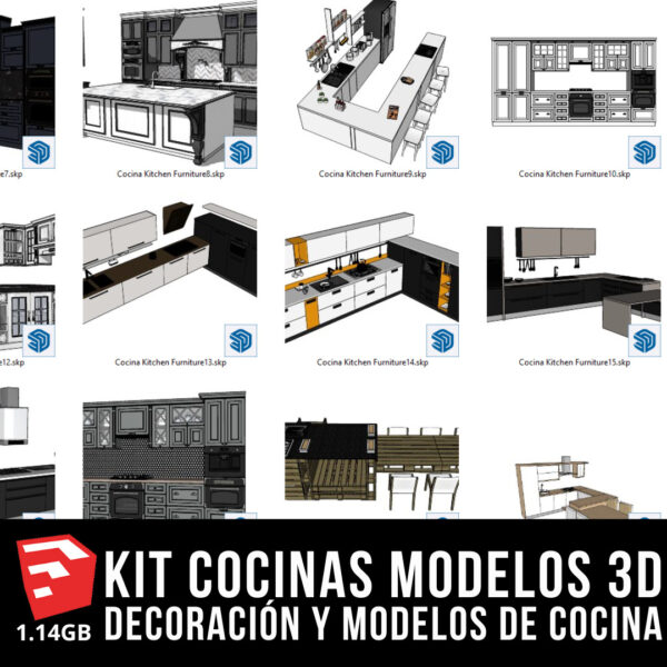KIT COCINAS MODELOS 3D DECORACION Y MODELOS DE COCINA