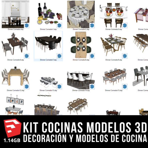 KIT COCINAS MODELOS 3D DECORACION Y MODELOS DE COCINA