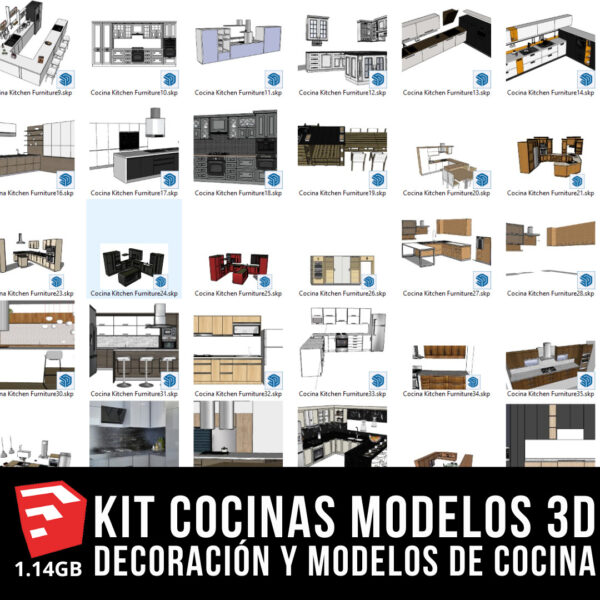 KIT COCINAS MODELOS 3D DECORACION Y MODELOS DE COCINA