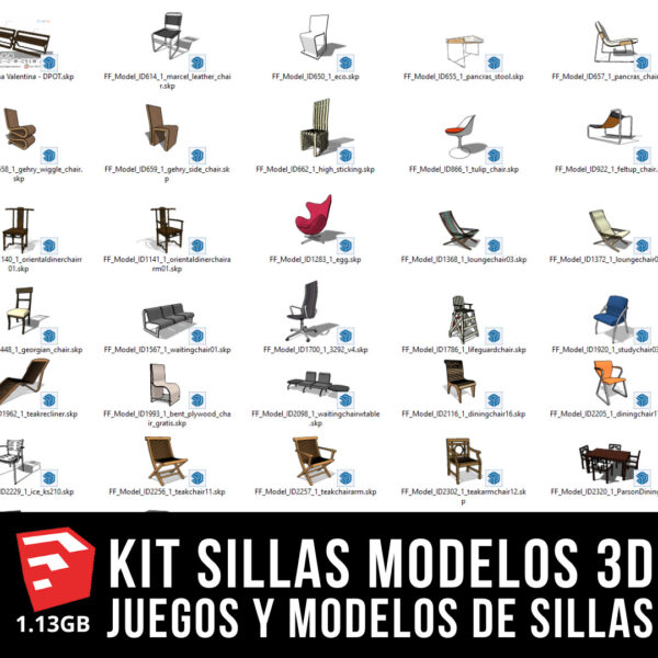 KIT SILLAS MODELOS 3D SKETCHUP-09