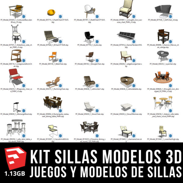 KIT SILLAS MODELOS 3D SKETCHUP-09
