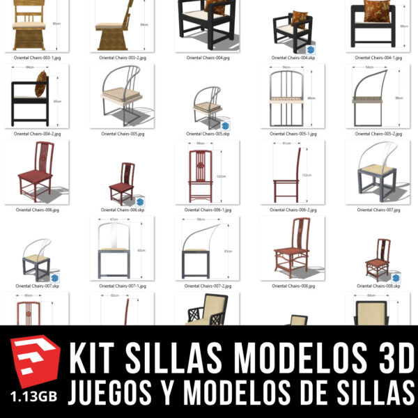 KIT SILLAS MODELOS 3D SKETCHUP-09