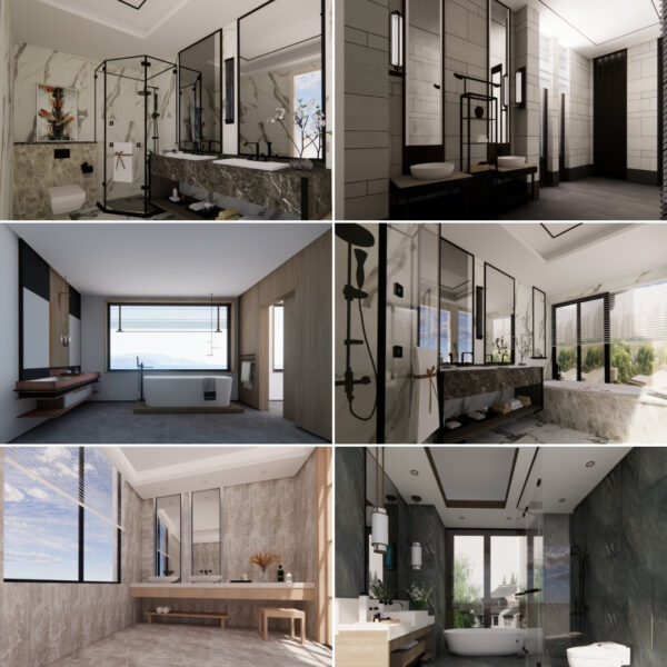 PACK ESCENAS MODELOS 3D BAÑOS (2)