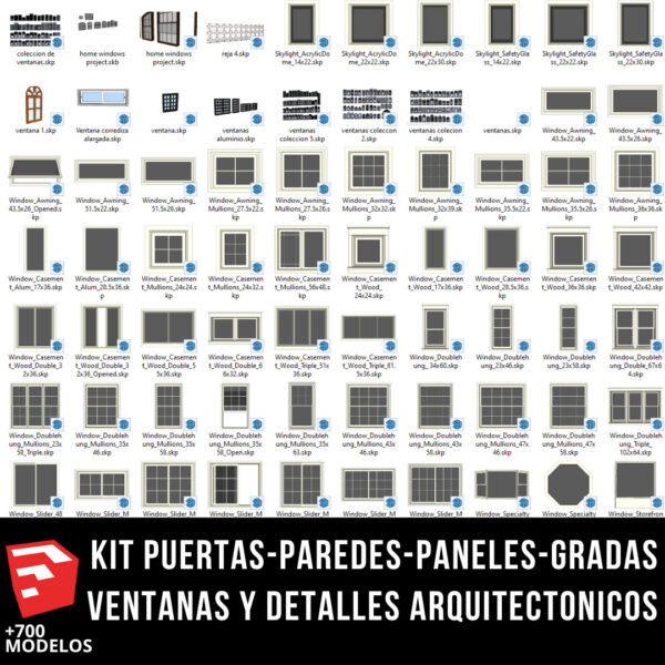KIT 6x1 KIT PUERTAS-PAREDES-PANELES-GRADAS VENTANAS Y DETALLES ARQUITECTONICOS