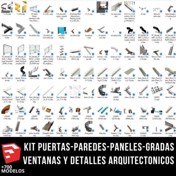 KIT 6x1 KIT PUERTAS-PAREDES-PANELES-GRADAS VENTANAS Y DETALLES ARQUITECTONICOS