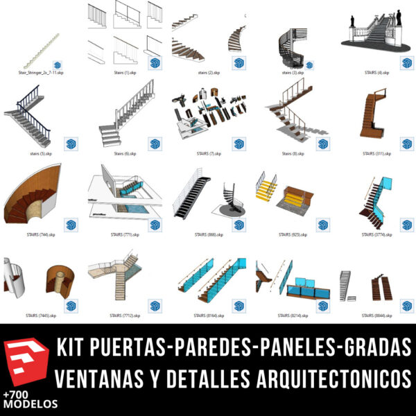 KIT 6x1 KIT PUERTAS-PAREDES-PANELES-GRADAS VENTANAS Y DETALLES ARQUITECTONICOS