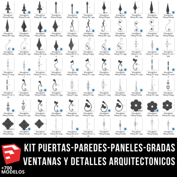KIT 6x1 KIT PUERTAS-PAREDES-PANELES-GRADAS VENTANAS Y DETALLES ARQUITECTONICOS