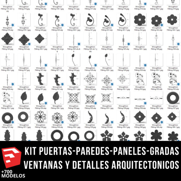 KIT 6x1 KIT PUERTAS-PAREDES-PANELES-GRADAS VENTANAS Y DETALLES ARQUITECTONICOS