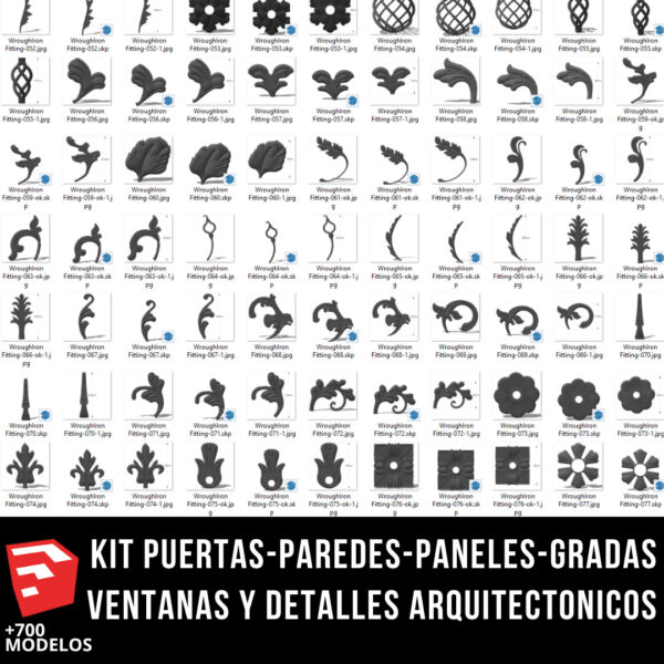 KIT 6x1 KIT PUERTAS-PAREDES-PANELES-GRADAS VENTANAS Y DETALLES ARQUITECTONICOS