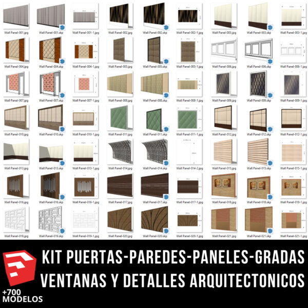 KIT 6x1 KIT PUERTAS-PAREDES-PANELES-GRADAS VENTANAS Y DETALLES ARQUITECTONICOS