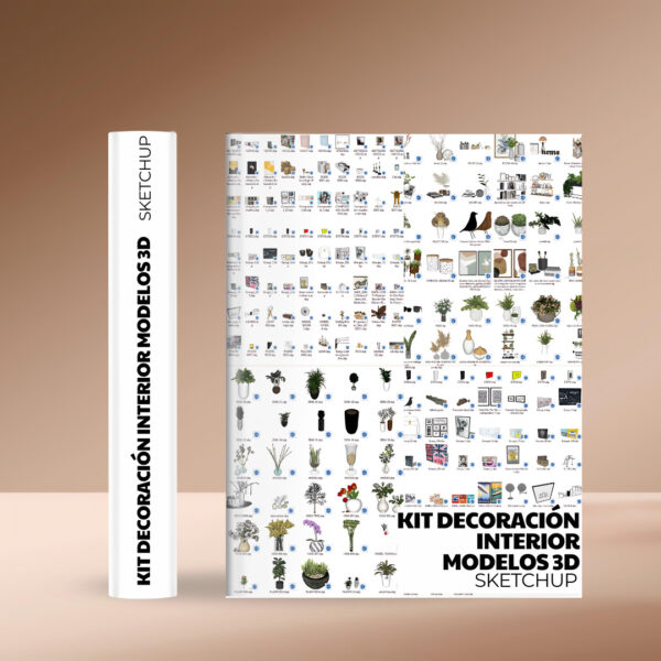 KIT DECORACIÓN INTERIOR + 4 PACKS MODELOS 3D + 2.90GB MODELOS 3D BLOQUES PARA SKETCHUP MODULOS, VEGETACIÓN, ADORNOS DE ALTA CALIDAD Y OTROS