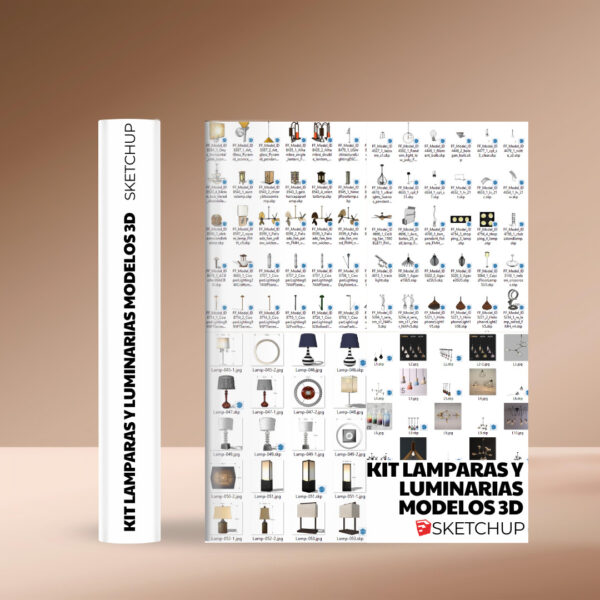 KIT LAMPARAS Y LUMINARIAS INTERIOR + KIT LUMINARIAS EXTERIORES + 8 PACKS MODELOS 3D + 2.60GB MODELOS 3D BLOQUES PARA SKETCHUP DE ALTA CALIDAD