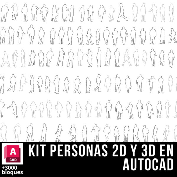 KIT DE PERSONAS +3000 BLOQUES DE PERSONAS DE AUTOCAD 2D Y 3D