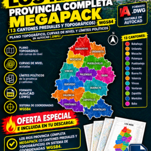 LOS RÍOS PROVINCIA COMPLETA MEGAPACK (13 CANTONES PREDIALES Y TOPOGRAFICOS) WGS84